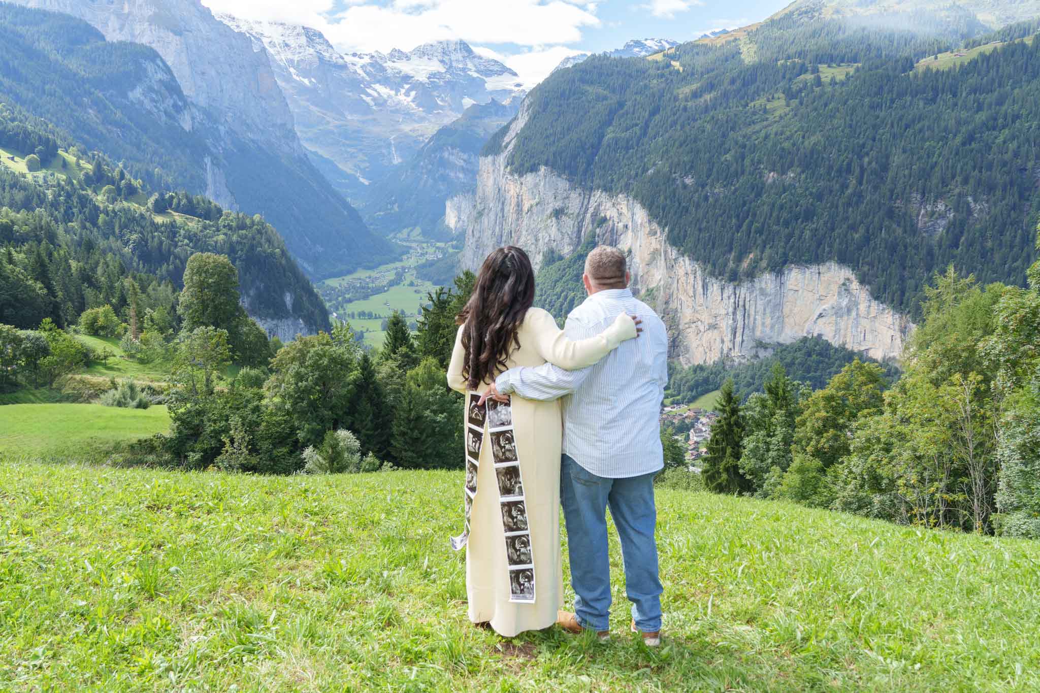 Maternity photo shoot in Lauterbrunnen Switzerland with photographer John Wisdom