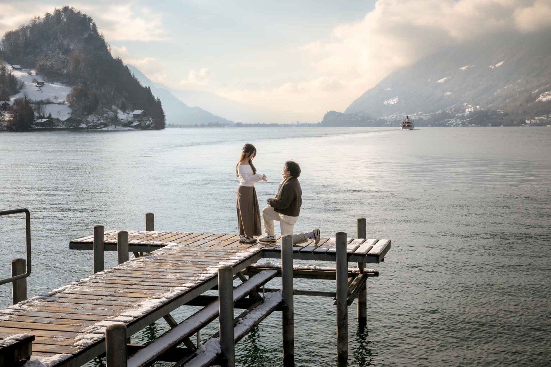 Engagement on Iseltwald Pier