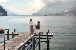 Surprise engagement on Iseltwald Pier Surprise engagement on Iseltwald Pier