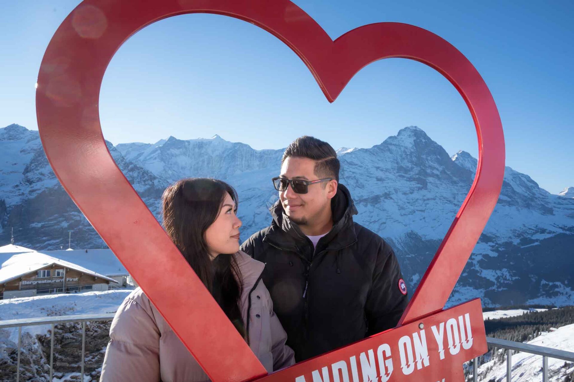 Engagement on Grindelwald First mountain