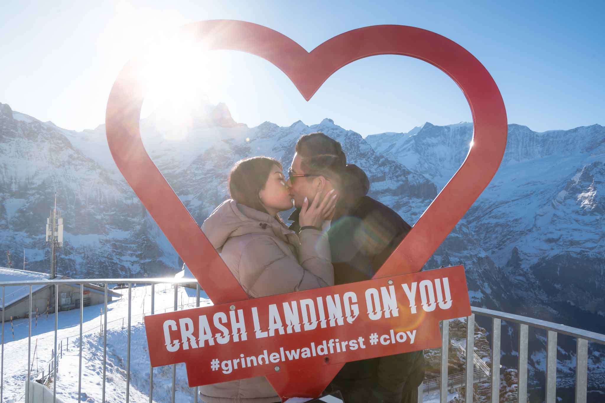 A surprise marriage proposal on Grindelwald First mountain