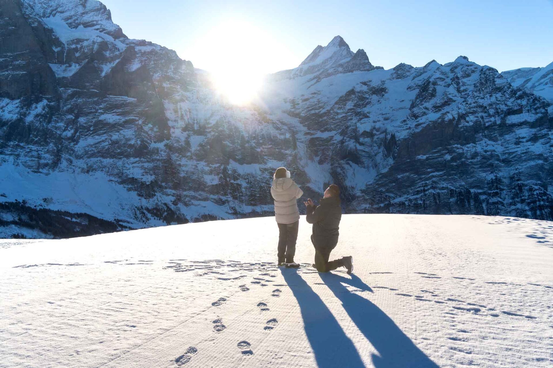 Engagement on Grindelwald First mountain