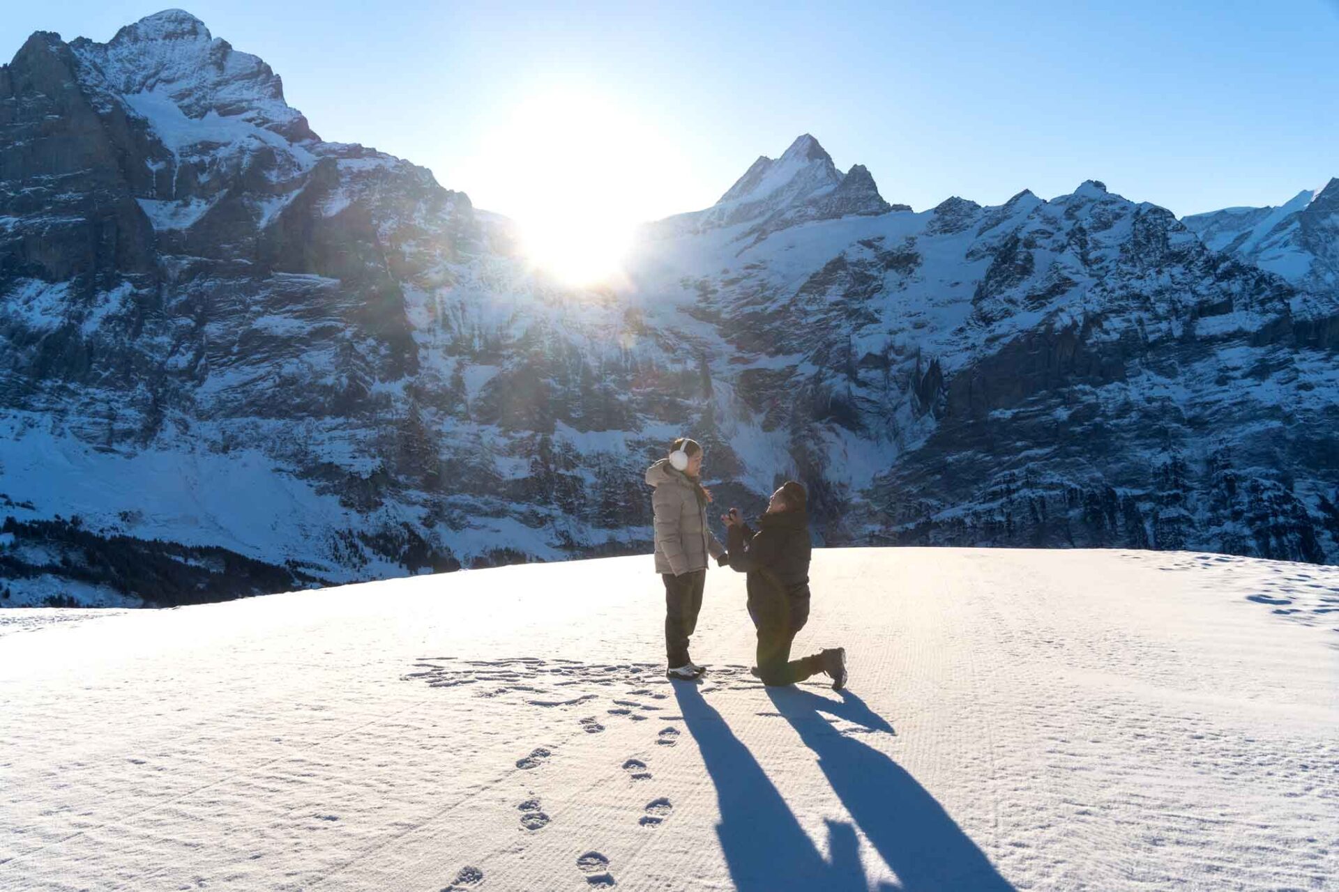 Engagement on Grindelwald First mountain