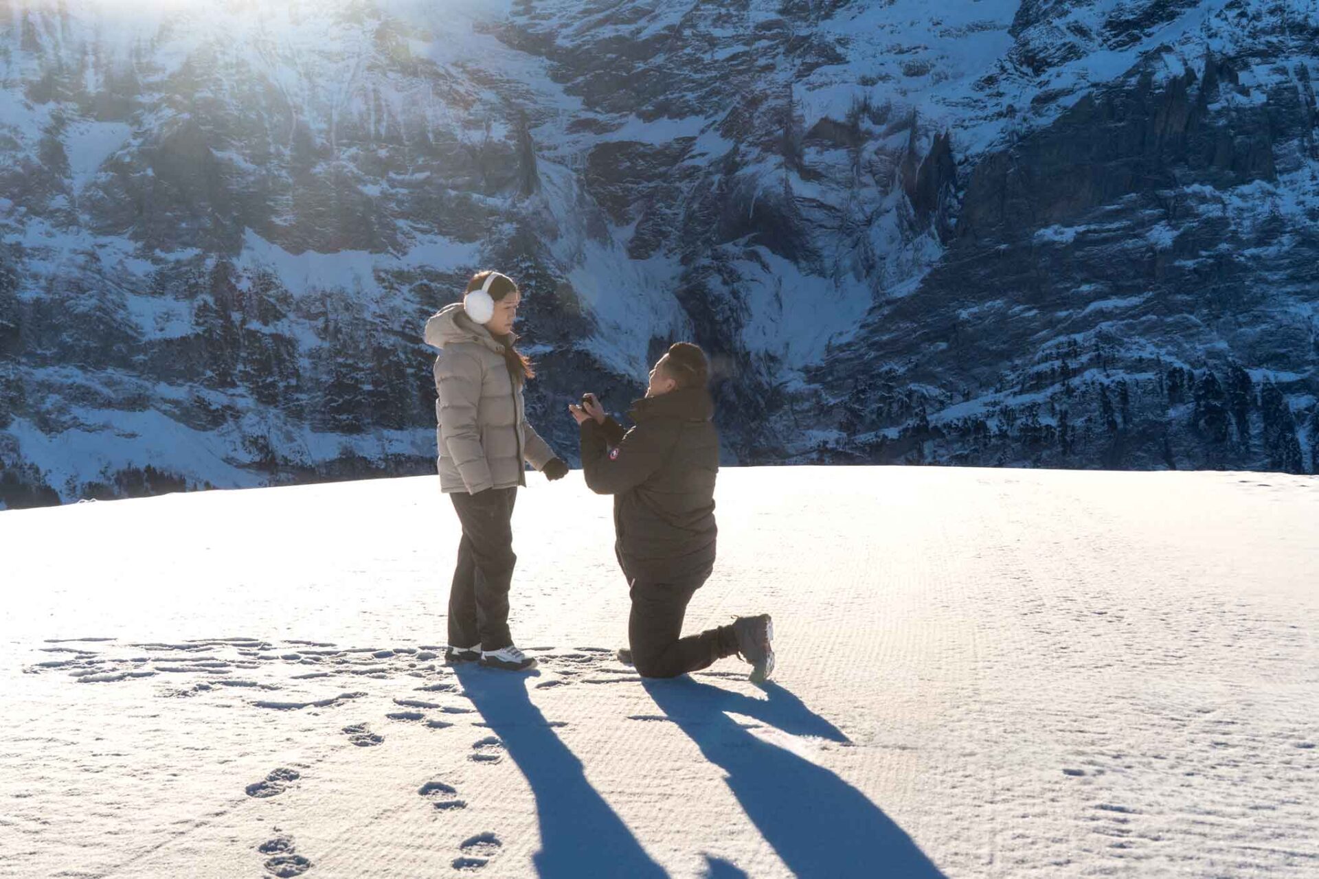 Engagement on Grindelwald First mountain