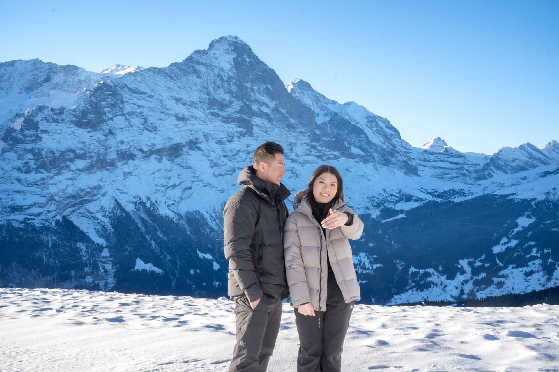 Engagement on Grindelwald First mountain