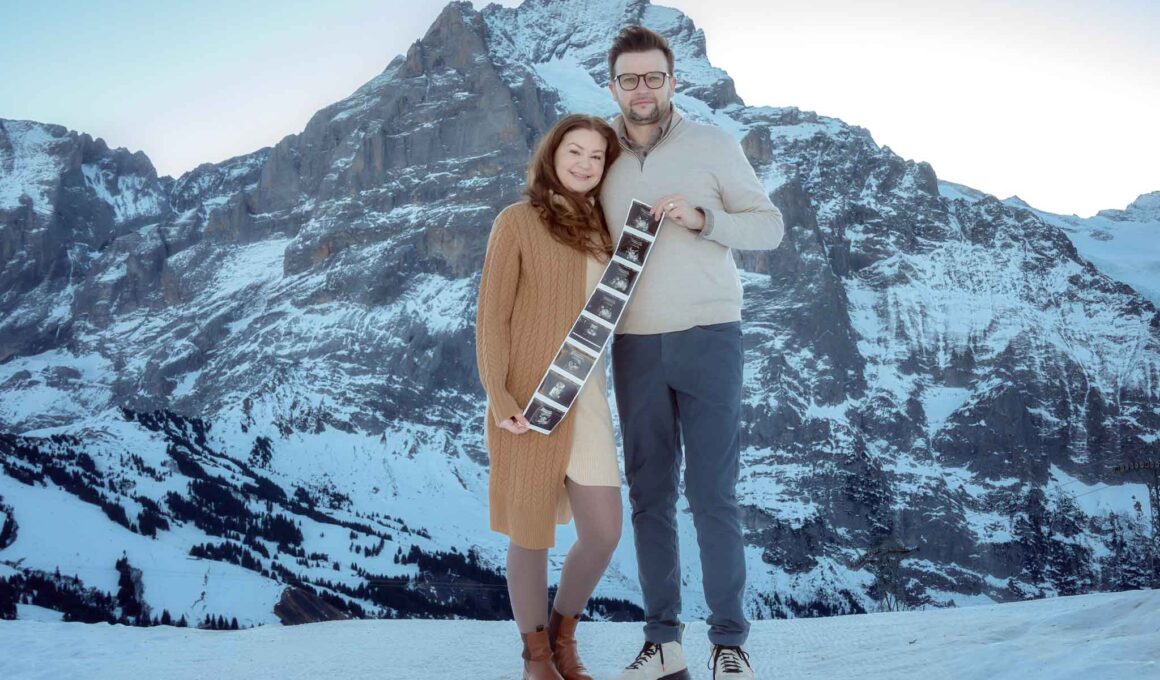 Maternity Photo Shoot on Grindelwald First mountain summit