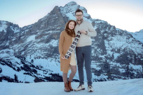 Maternity Photo Shoot on Grindelwald First mountain summit