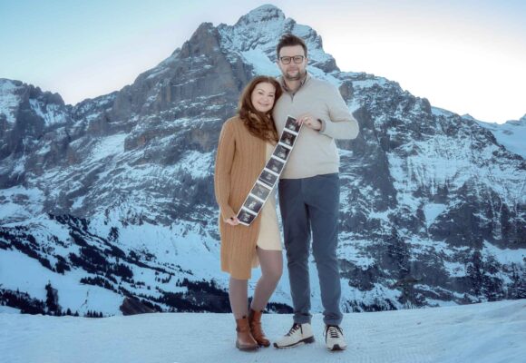 Maternity Photo Shoot on Grindelwald First mountain summit