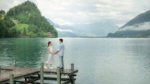 Couples photo shoot in Iseltwald, Switzerland with Interlaken photographer John Wisdom
