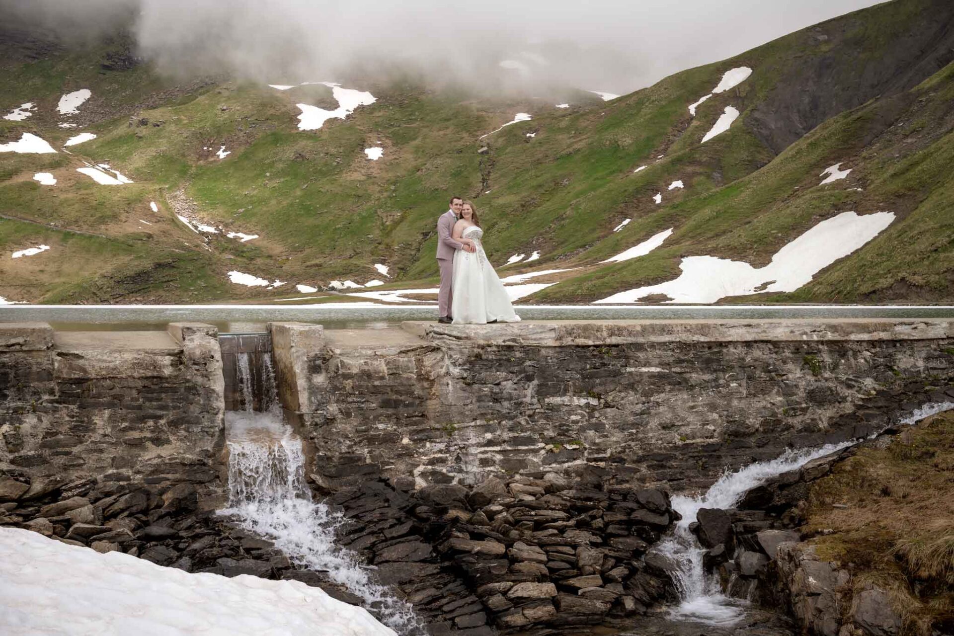 Wedding photo shoot at Bachalpsee, Grindelwald, Switzerland