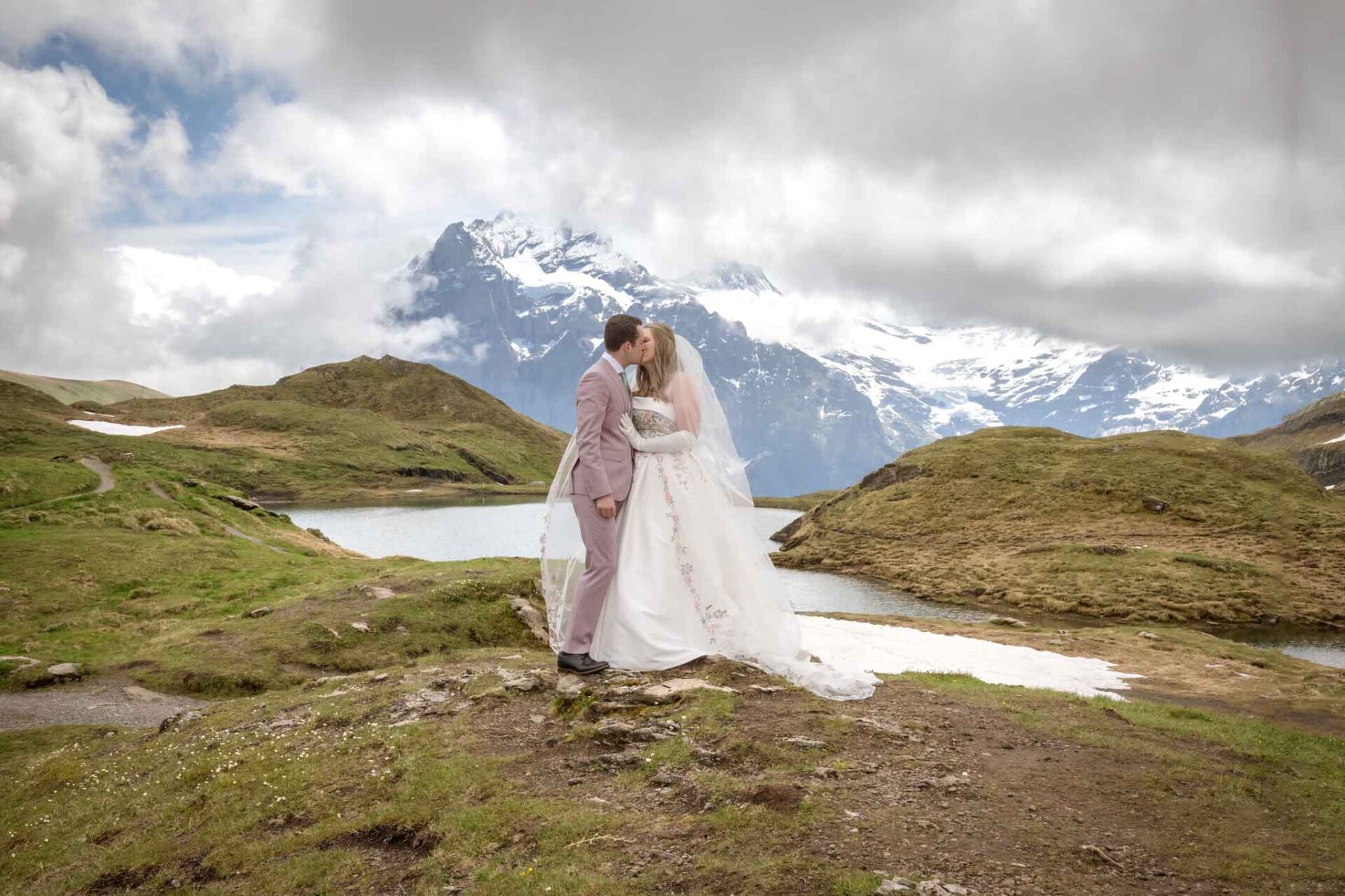 Wedding photo shoot at Bachalpsee, Grindelwald, Switzerland