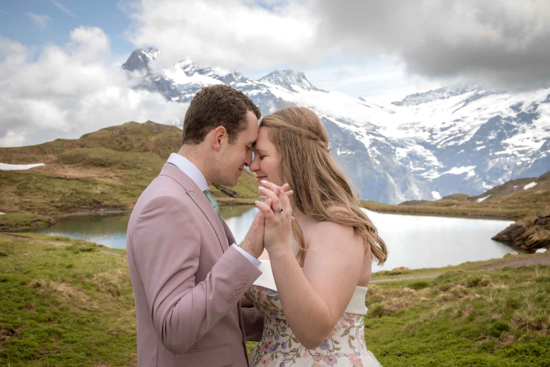 Wedding photo shoot at Bachalpsee, Grindelwald, Switzerland
