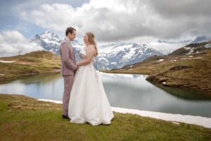 Wedding photo shoot at Bachalpsee, Grindelwald, Switzerland