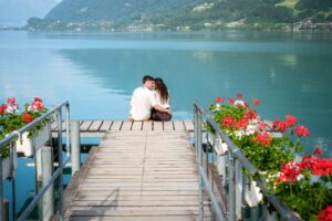 Surprise engagement on Iseltwald Pier Surprise engagement on Iseltwald Pier