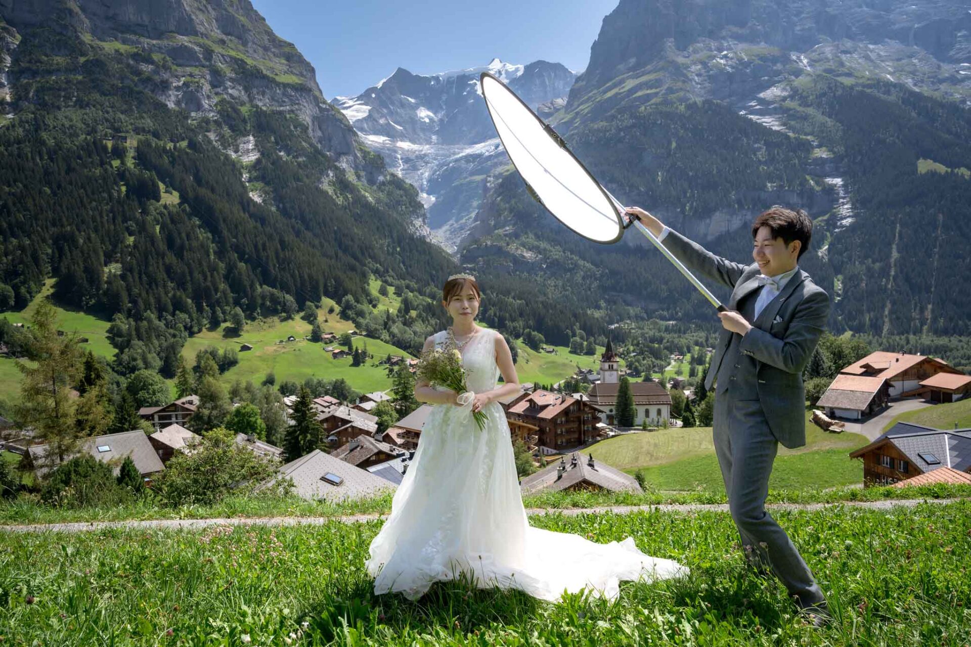 wedding photo shoot in Grindelwald, Switzerland.
