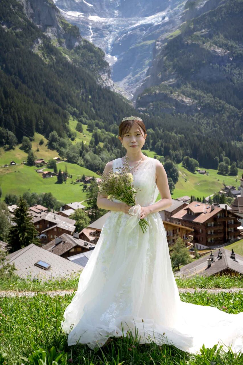wedding photo shoot in Grindelwald, Switzerland.