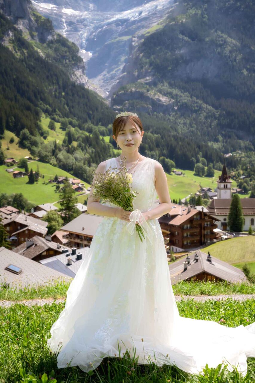 wedding photo shoot in Grindelwald, Switzerland.