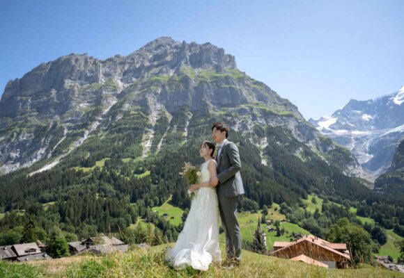 wedding photo shoot in Grindelwald, Switzerland.