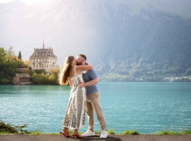 Surprise engagement on Iseltwald Pier