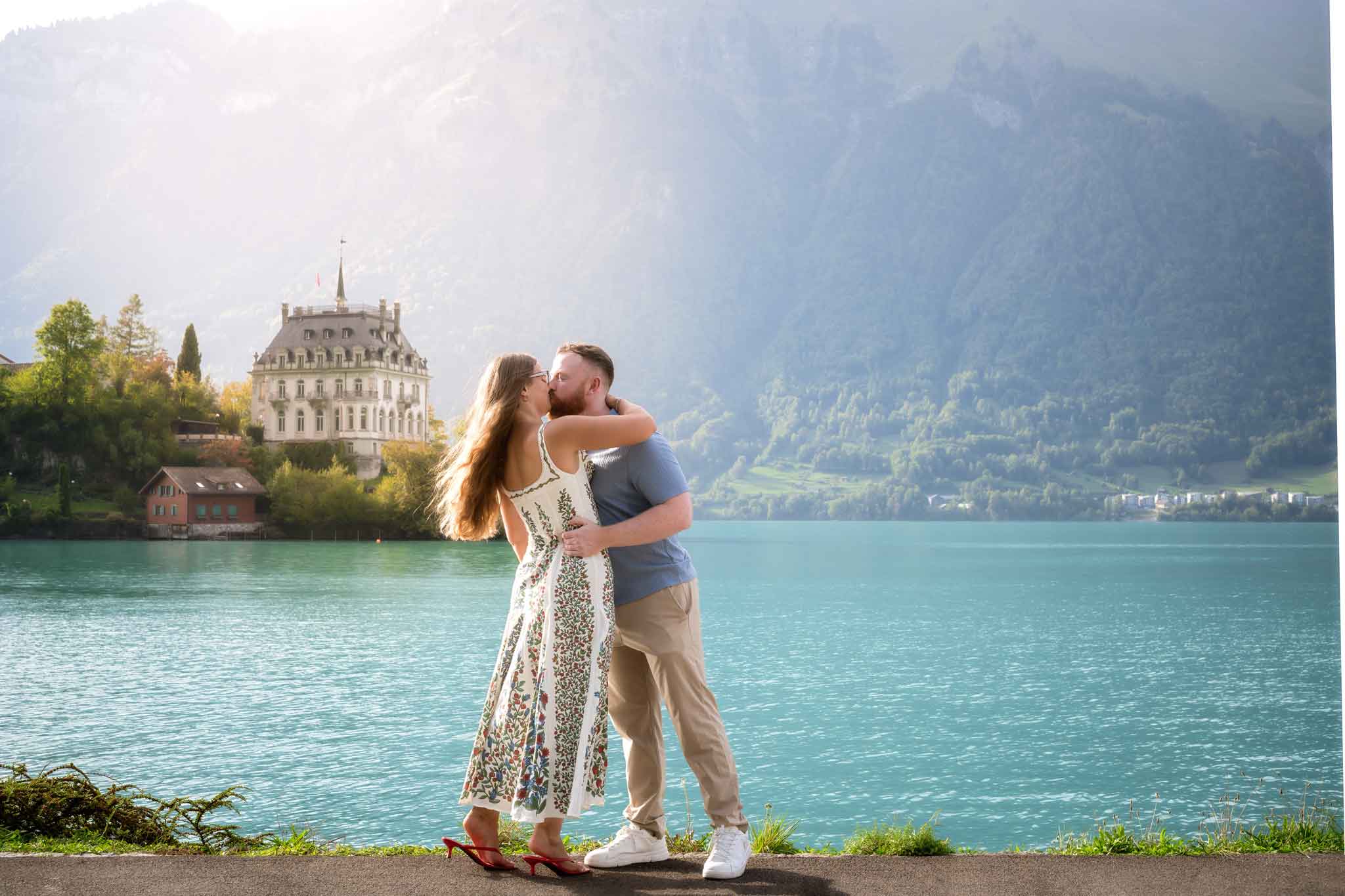 Surprise engagement on Iseltwald Pier