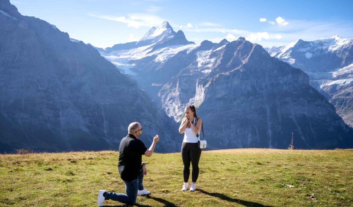 surprise engagement on grindelwald first