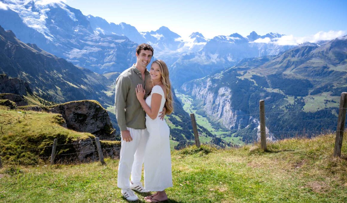 Engagement photo shoot on Männlichen mountain