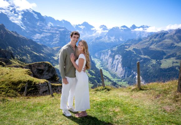 Engagement photo shoot on Männlichen mountain