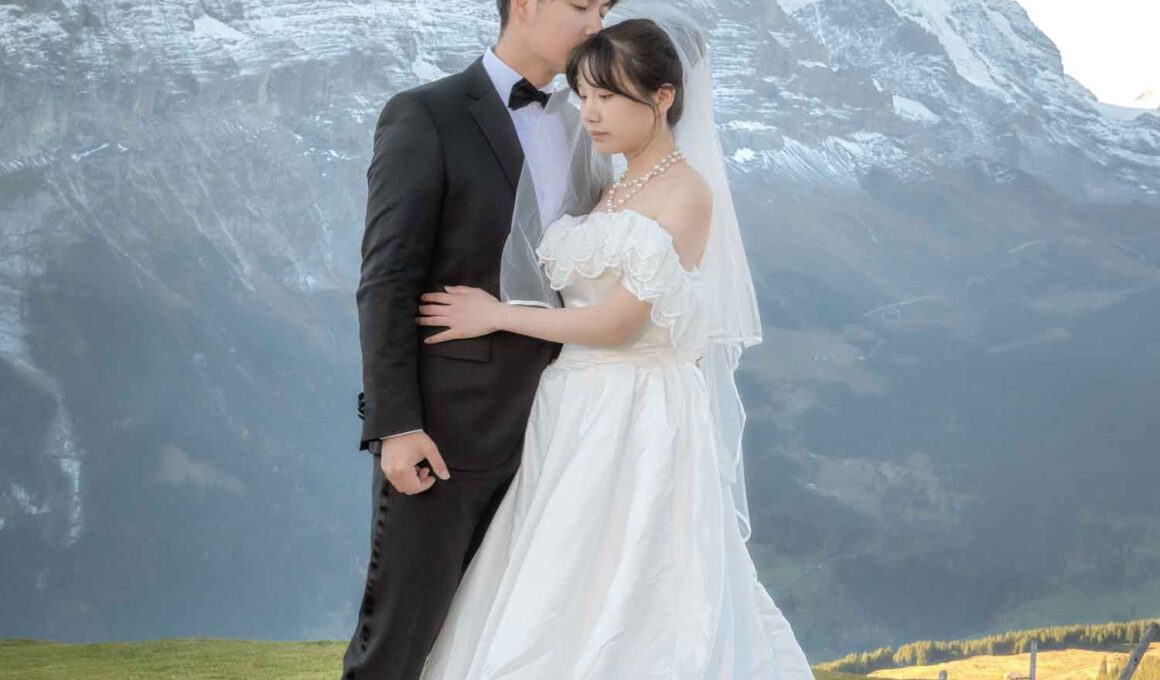 Wedding photo shoot on Grindelwald First