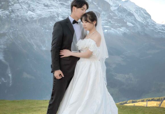 Wedding photo shoot on Grindelwald First