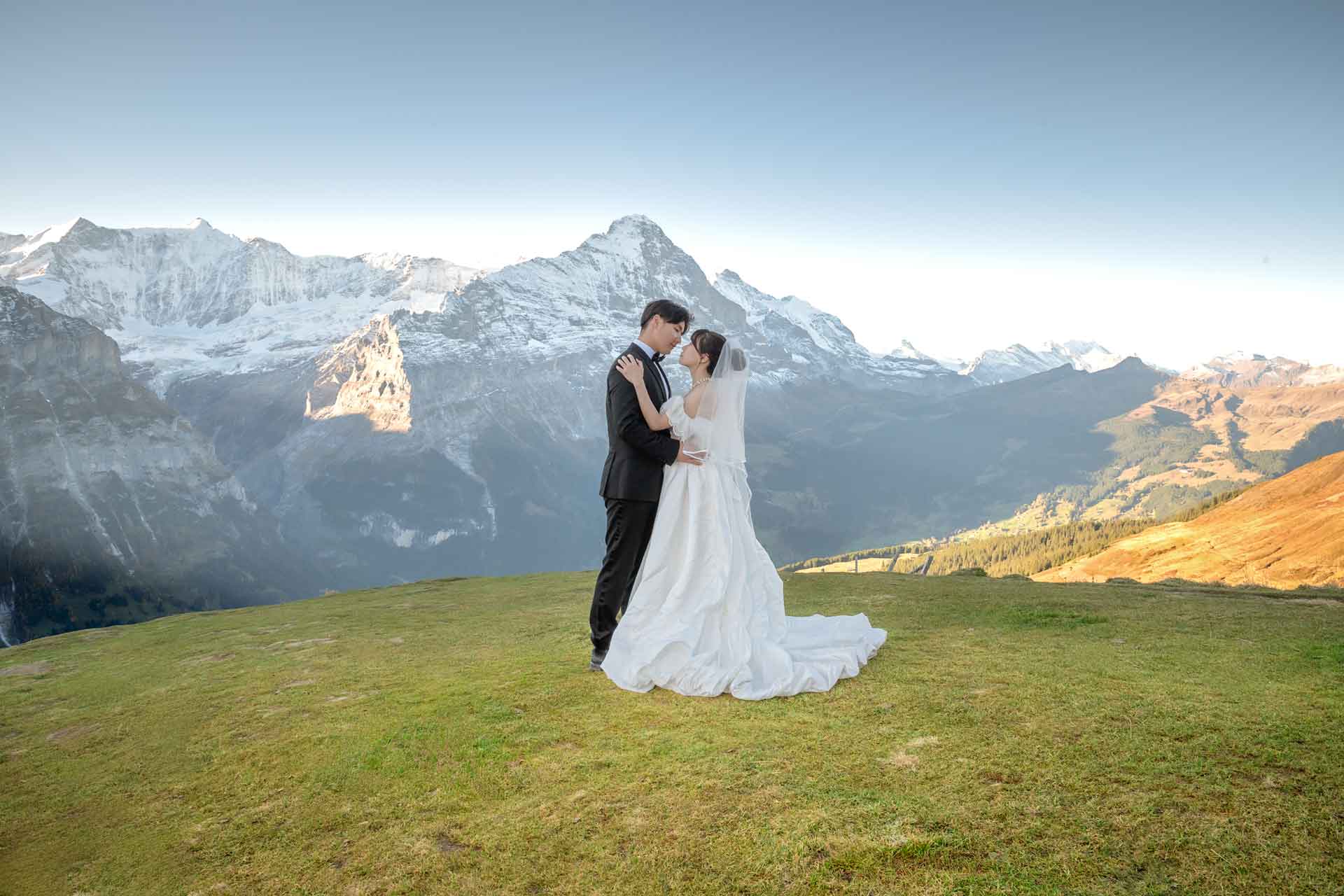 Wedding photo shoot on Grindelwald First
