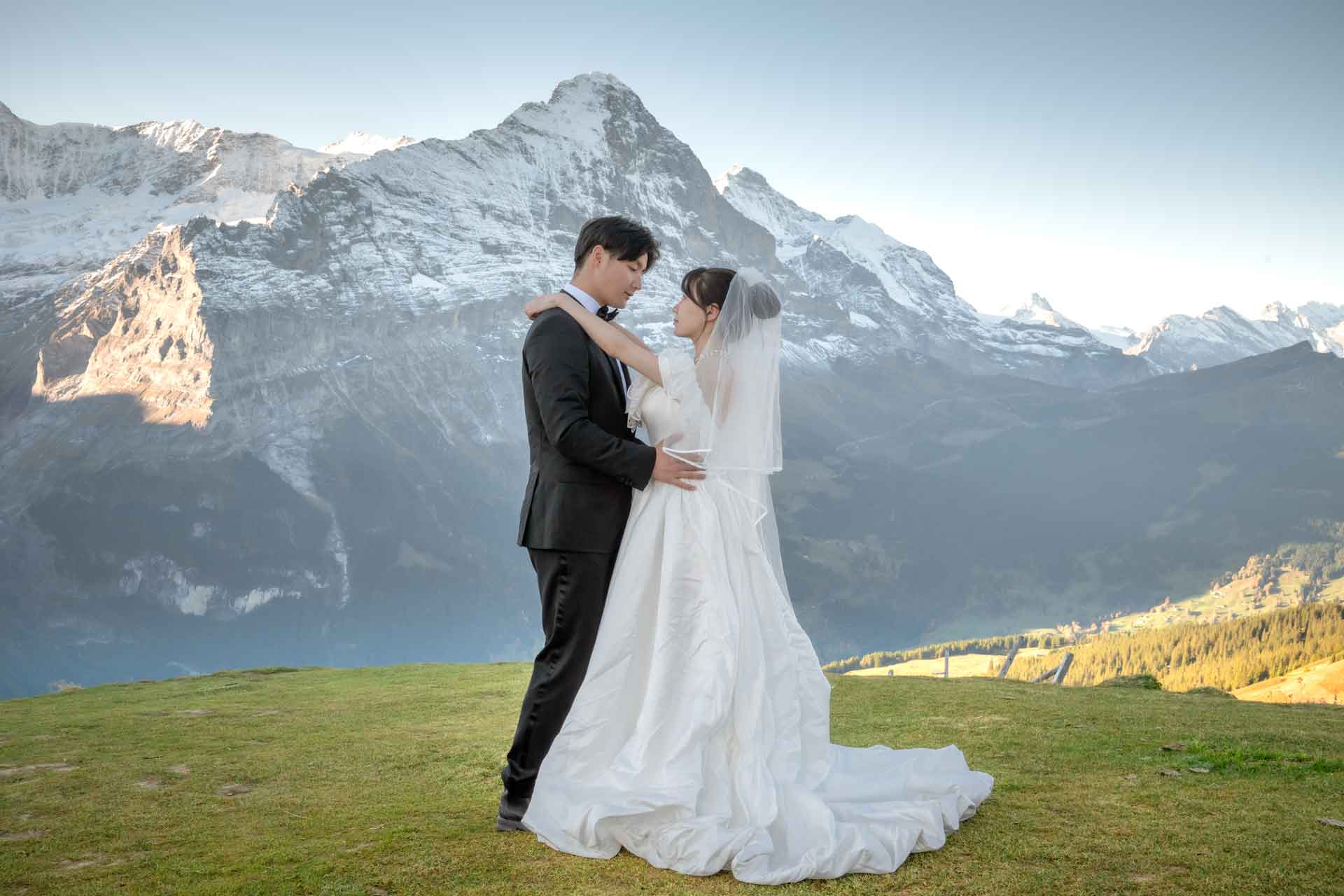 Wedding photo shoot on Grindelwald First