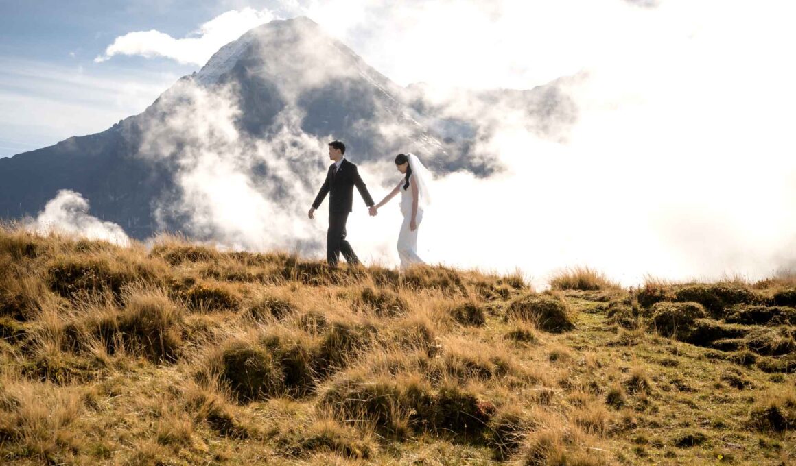 Wedding photo shoot on Männlichen, Switzerland