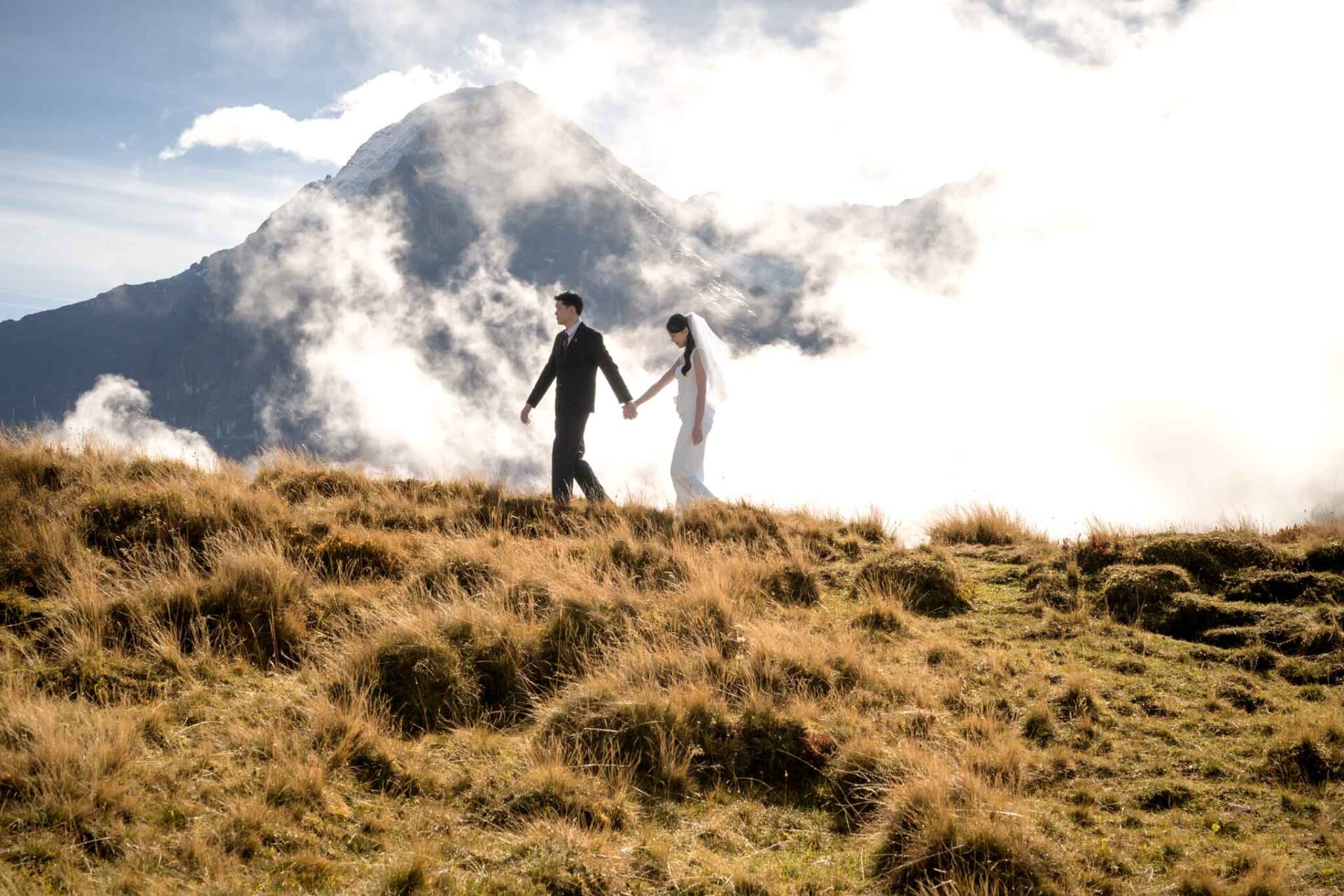 Wedding photo shoot on Männlichen, Switzerland