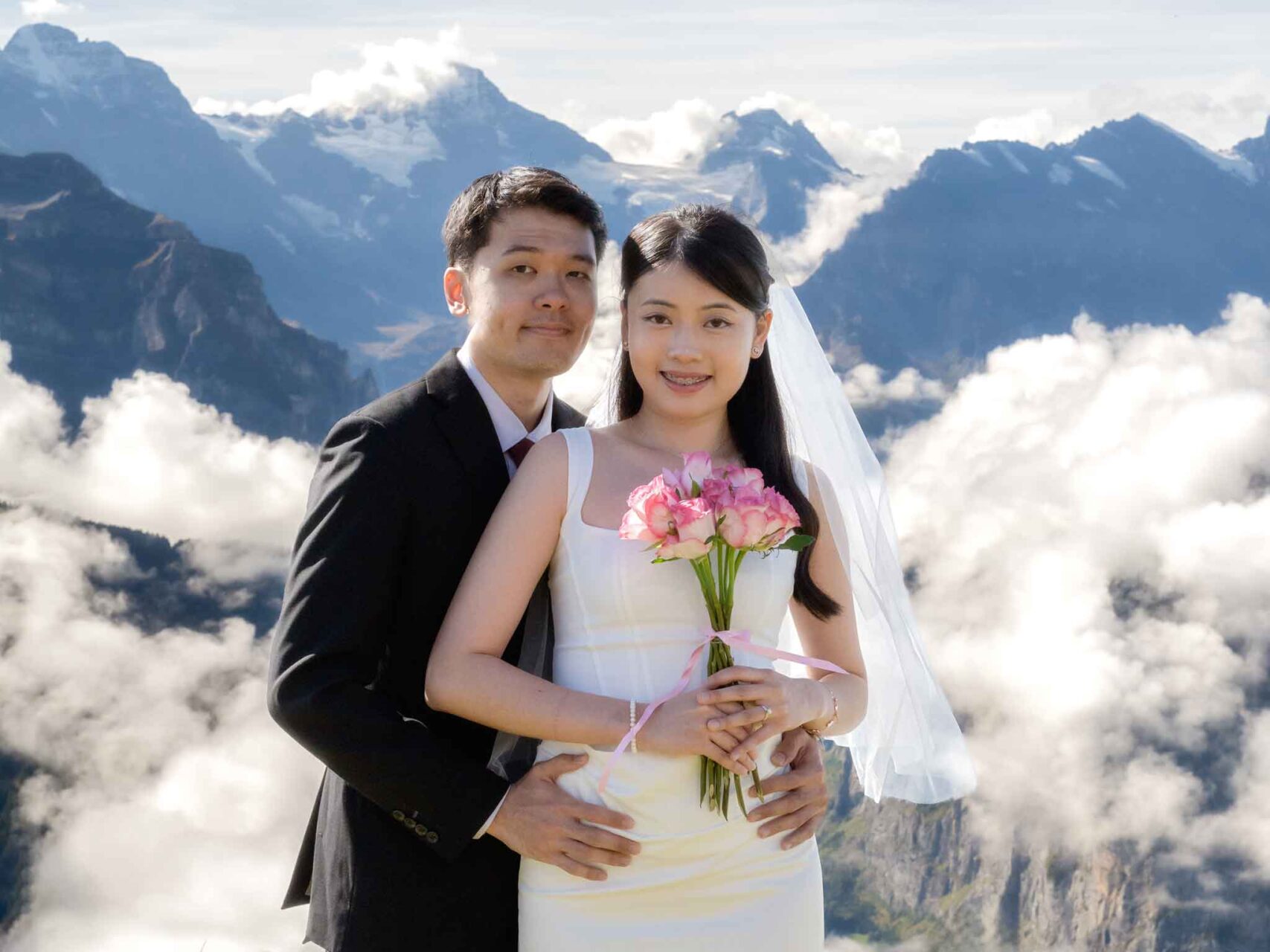 Wedding photo shoot on Männlichen, Switzerland