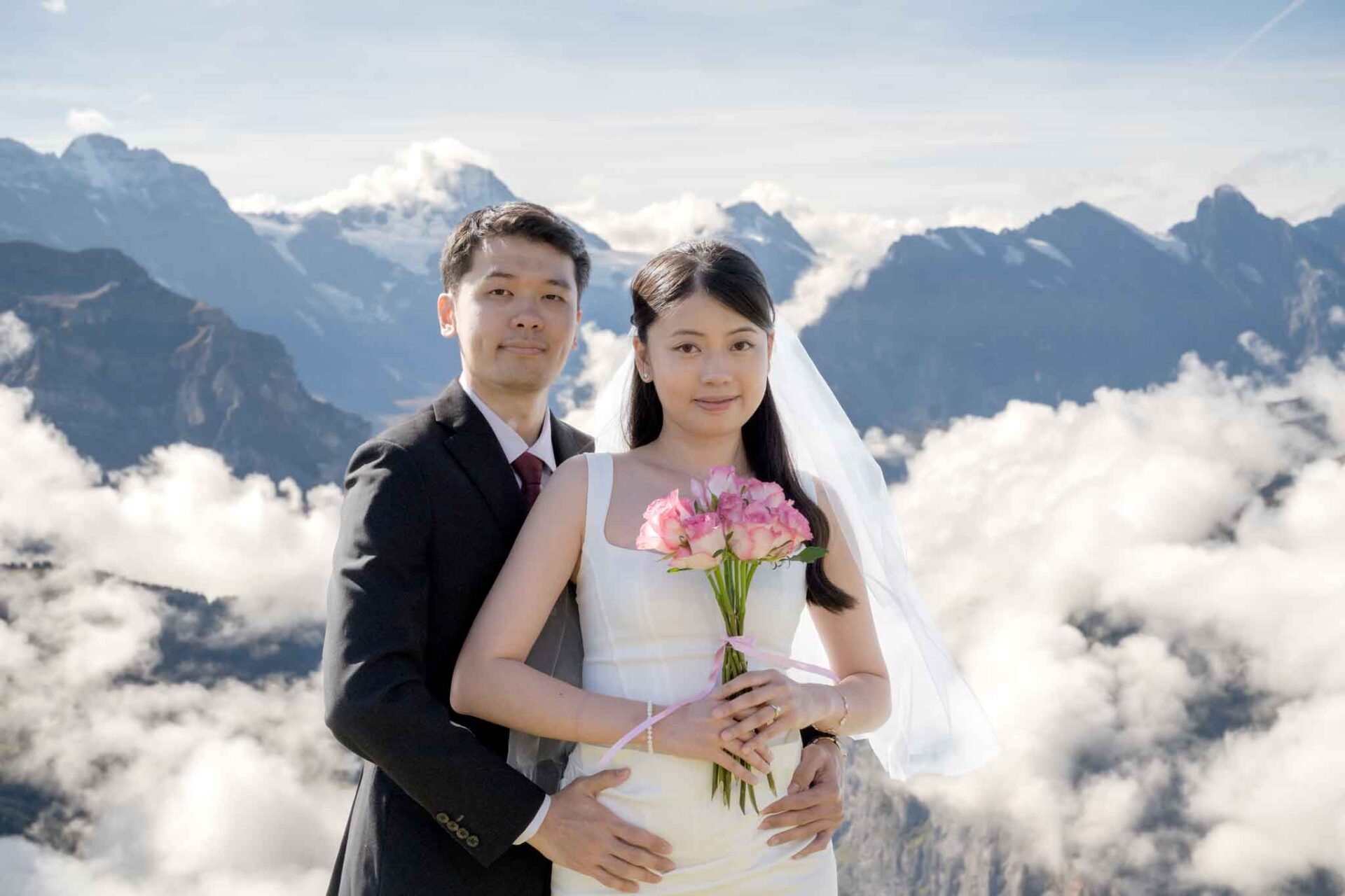 Wedding photo shoot on Männlichen, Switzerland