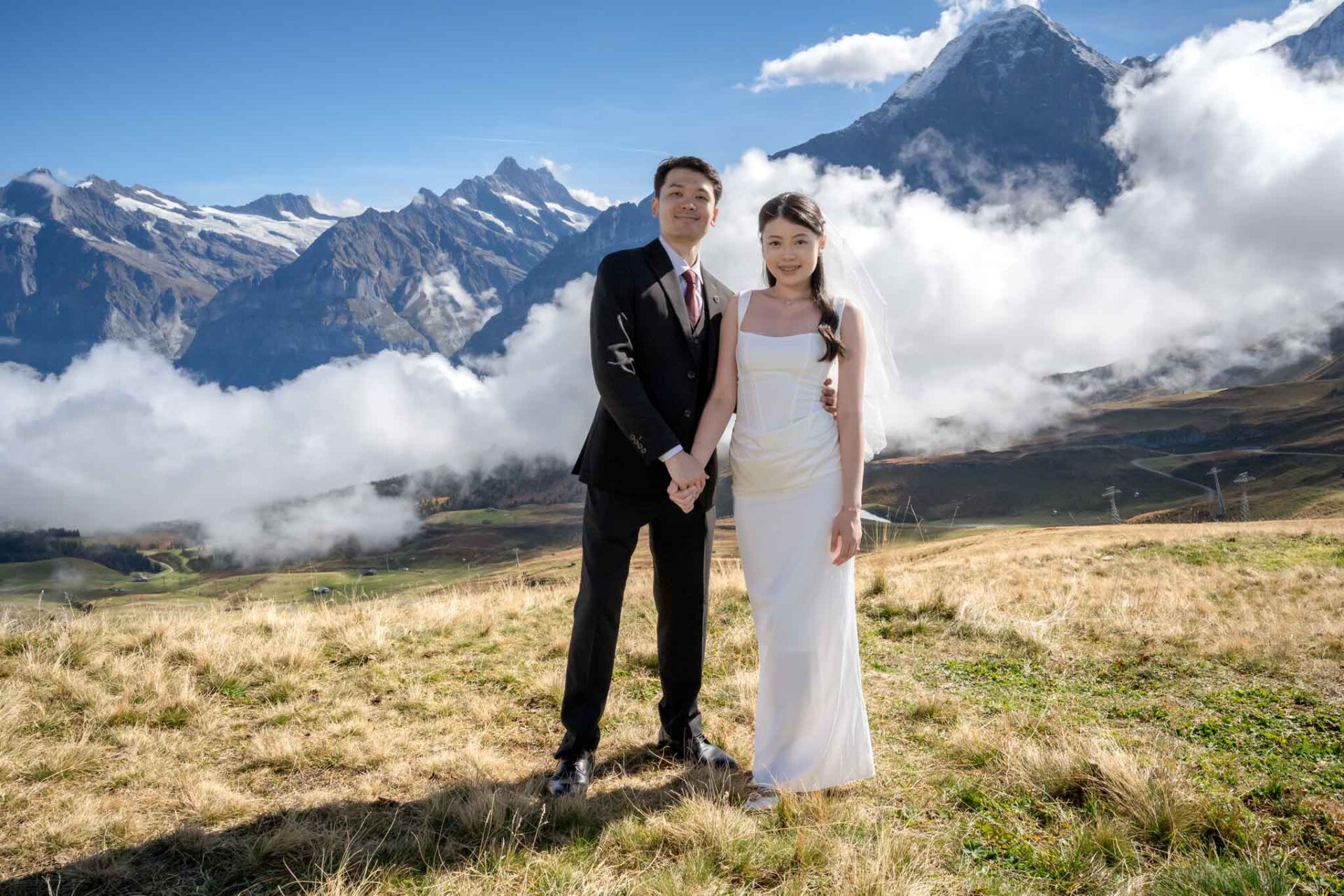 Wedding photo shoot on Männlichen, Switzerland