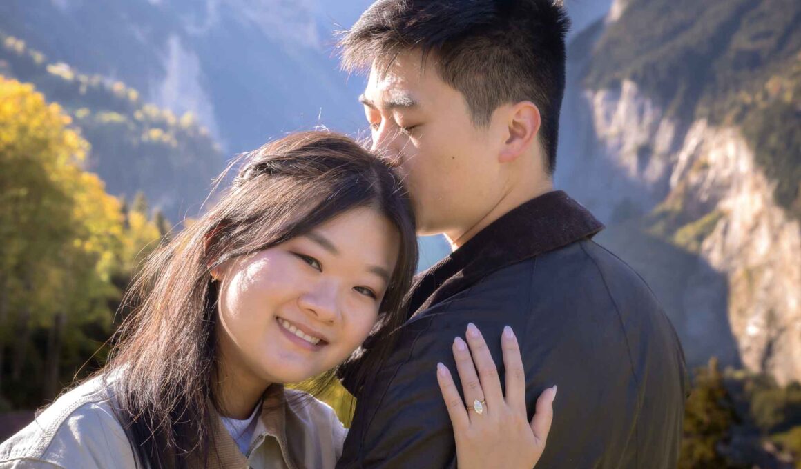surprise engagement in Lauterbrunnen Switzerland