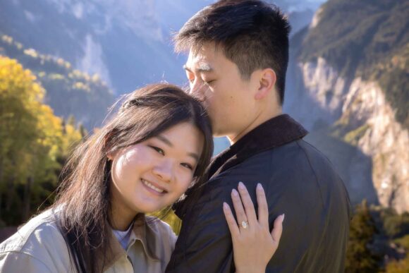 surprise engagement in Lauterbrunnen Switzerland