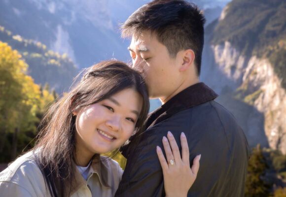 surprise engagement in Lauterbrunnen Switzerland