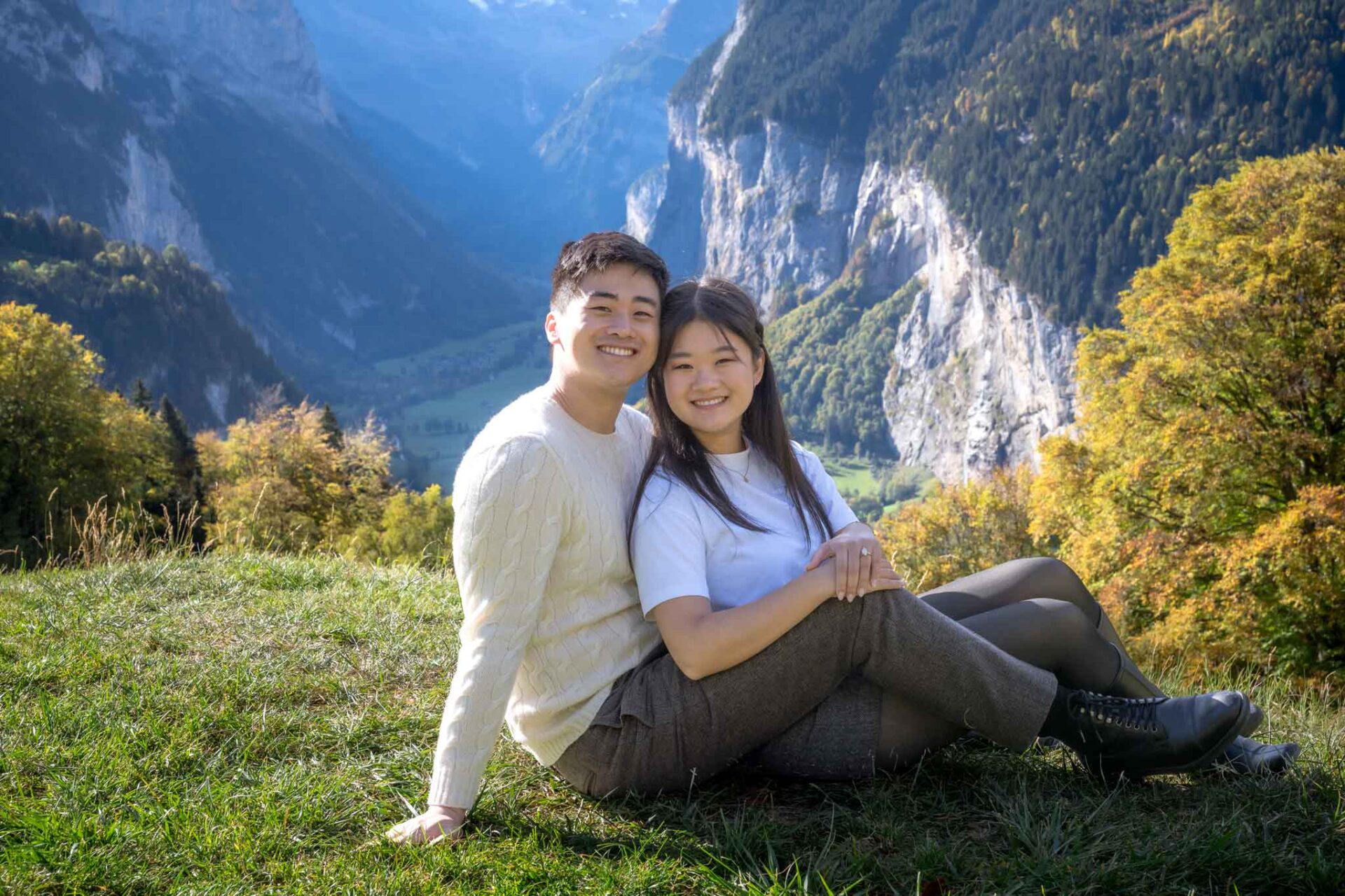surprise engagement in Lauterbrunnen Switzerland