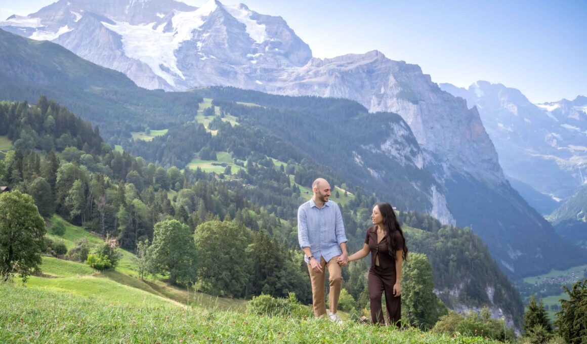 engagement photo shoot in Wengen