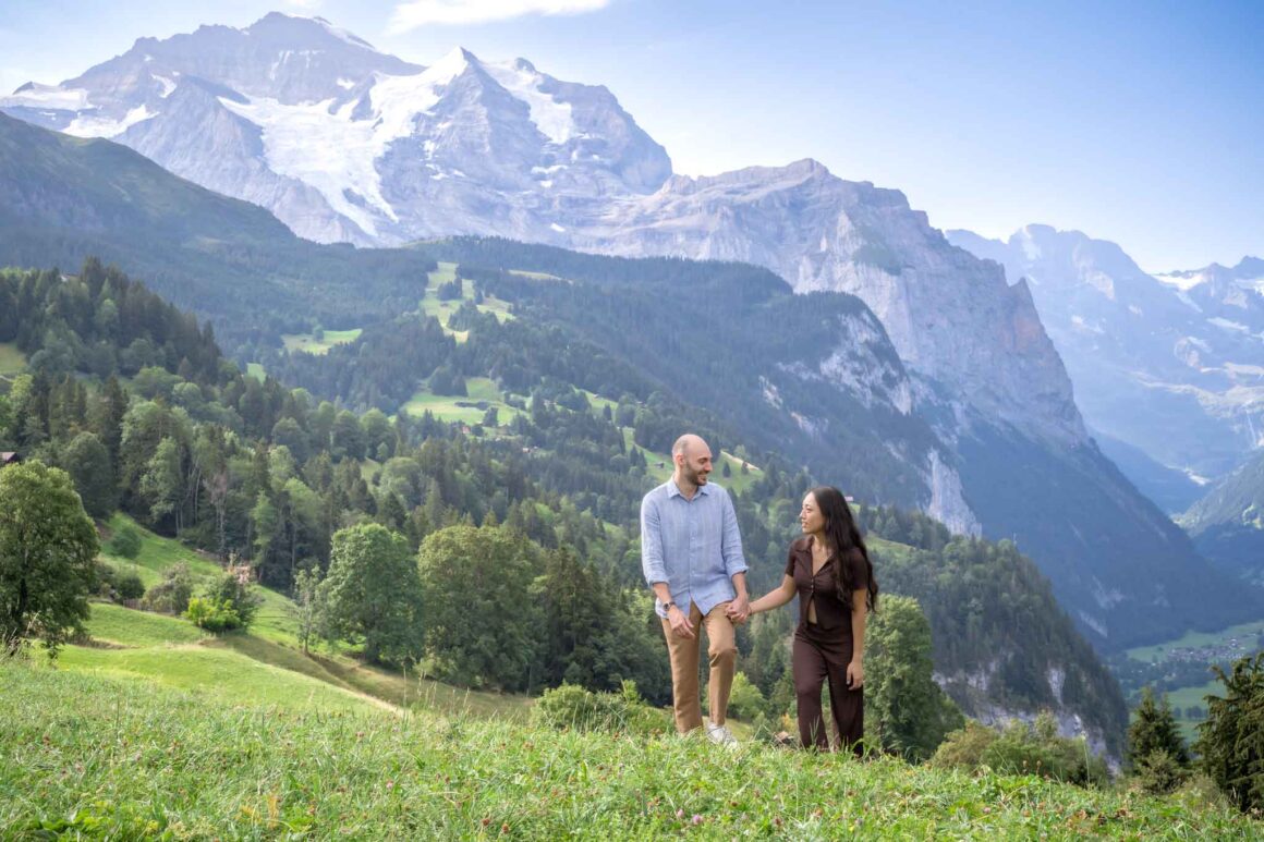 engagement photo shoot in Wengen