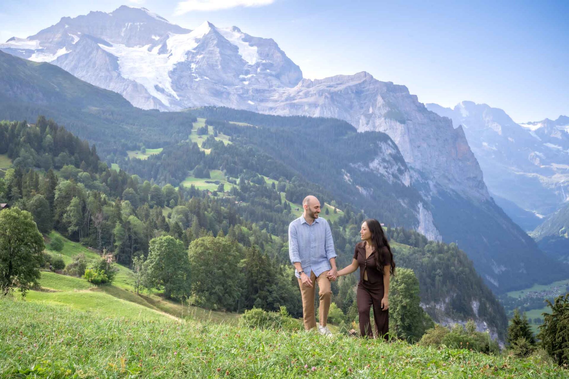 engagement photo shoot in Wengen