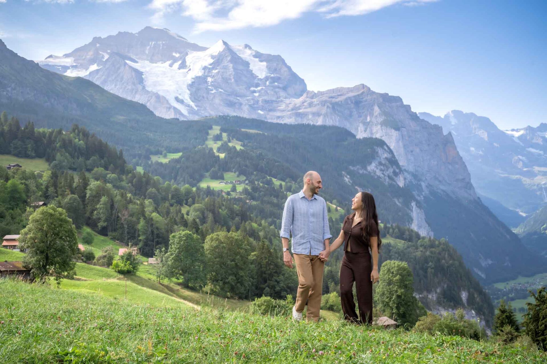 engagement photo shoot in Wengen